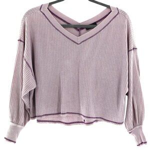 Charlie Moss Sweater Womens S Lavender Comfortcore Relaxed Layering Pastel Boxy